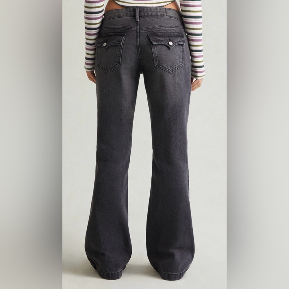 Pacsun Jade Low Rise Button Pocket Bootcut Jeans Faded Black - Size 29S